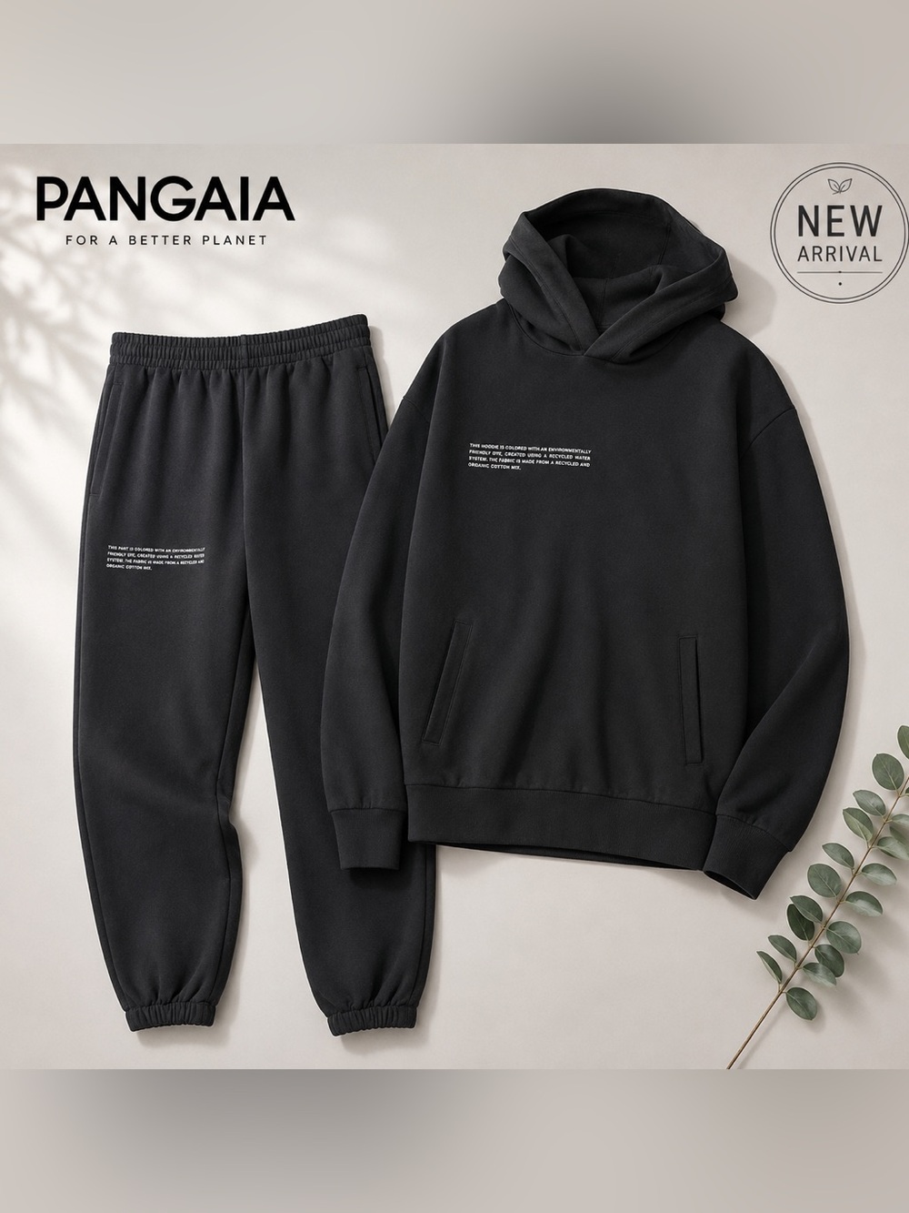 🖤 Men’s Sustainable Hoodie & Jogger Set ✨ Minimalist